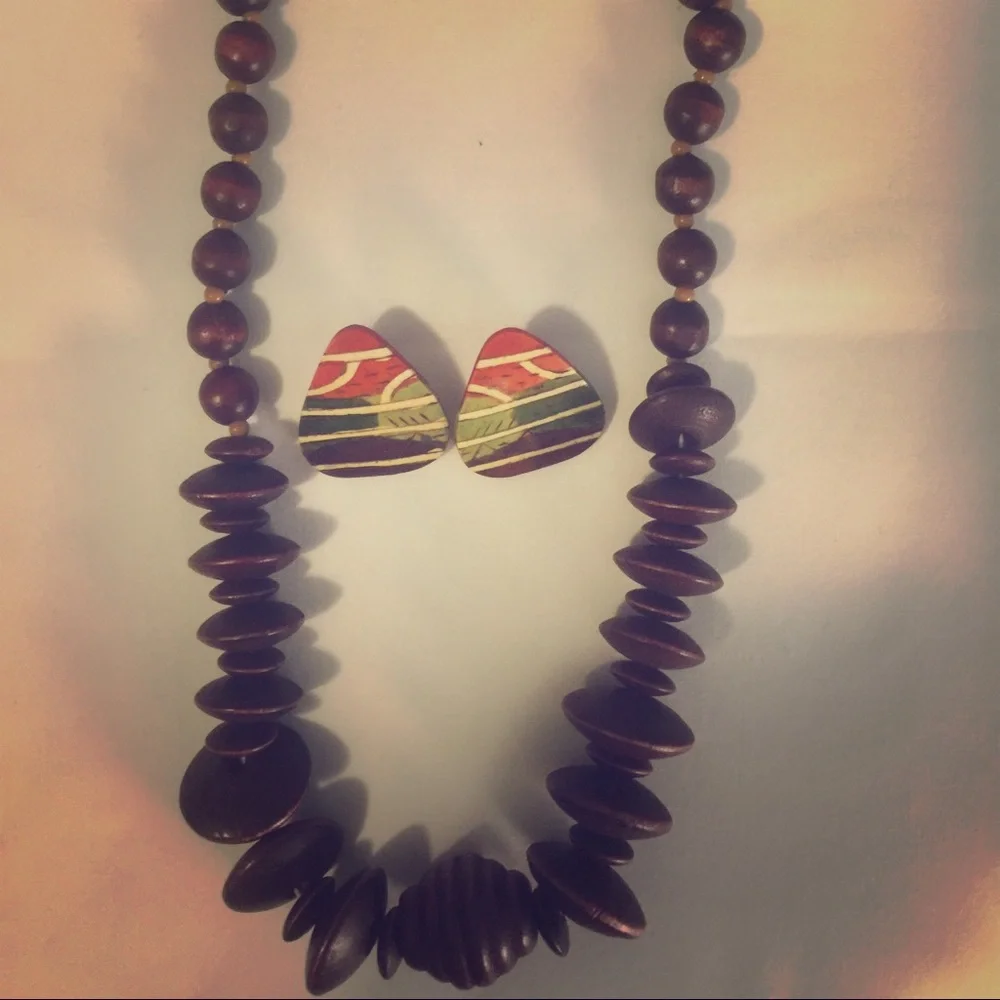 Funky wood earrings